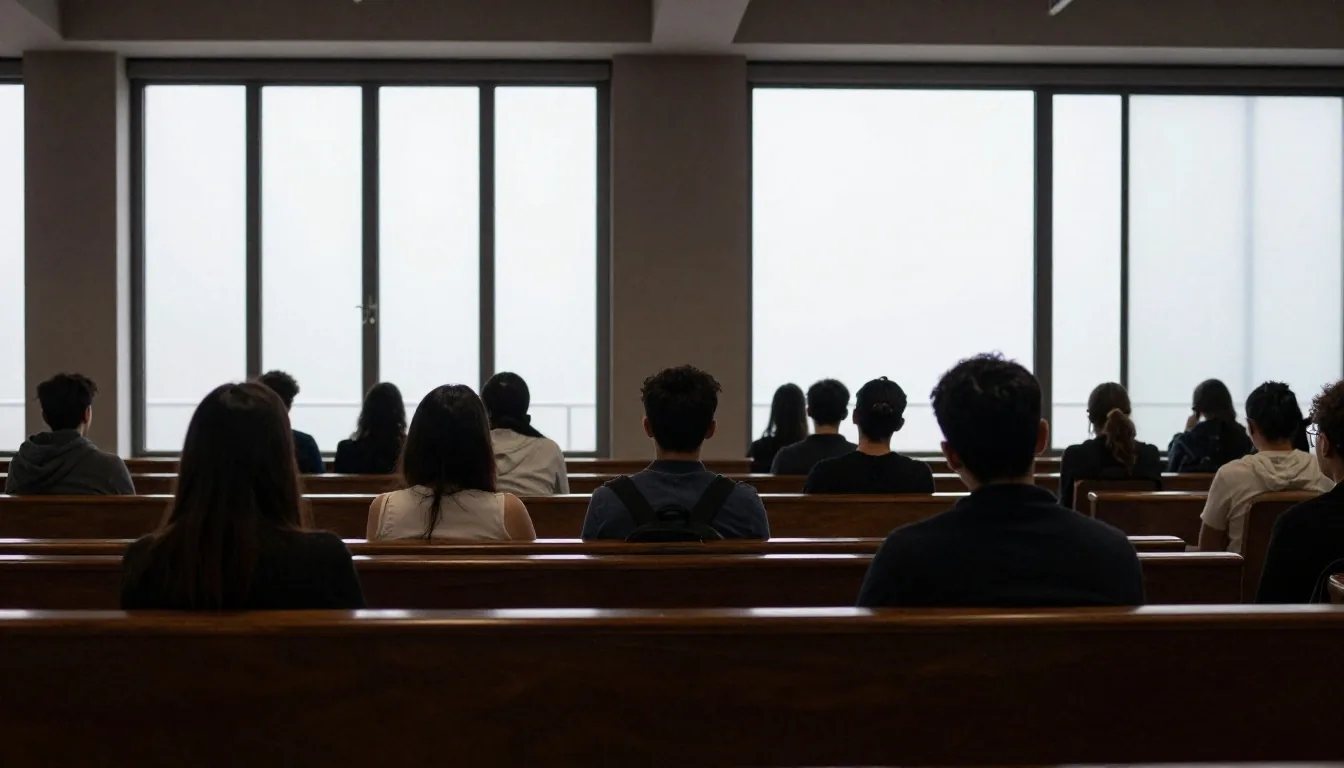Fila de estudiantes esperando entrevista consular